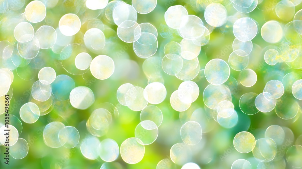 Obraz premium Abstract Green and White Bokeh Background Smooth Blue Background with Copy Space for Advertisements