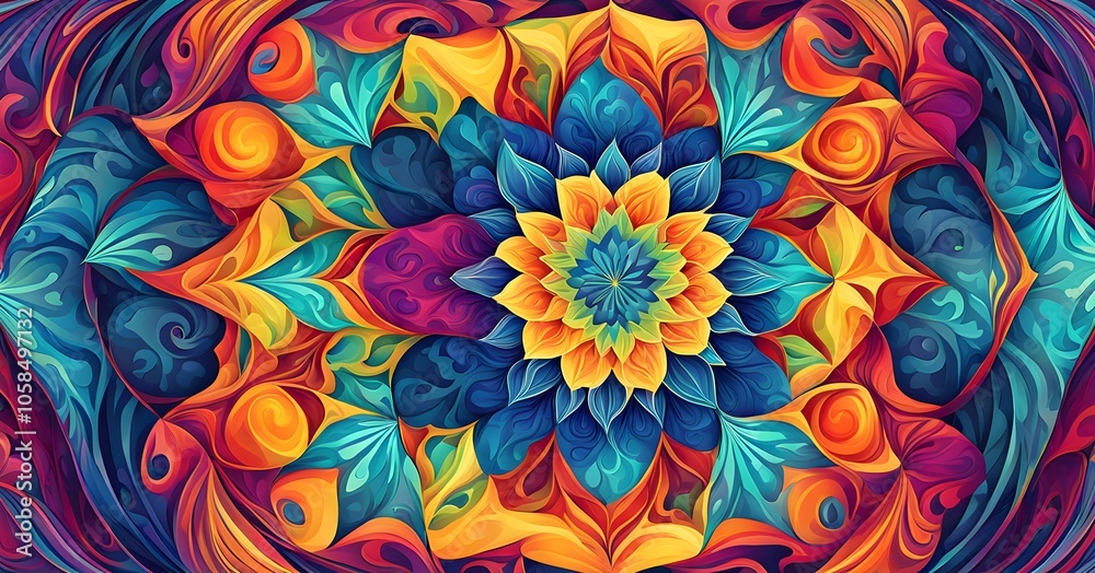 flowing, abstract mandala with shifting geometric patterns and vibrant pastel colors, creating a meditative, rhythmic pulsing effect flowing, abstract mandala with shifting geometric patterns and vibrant pastel colors, creating a meditative, rhythmic pulsing effect