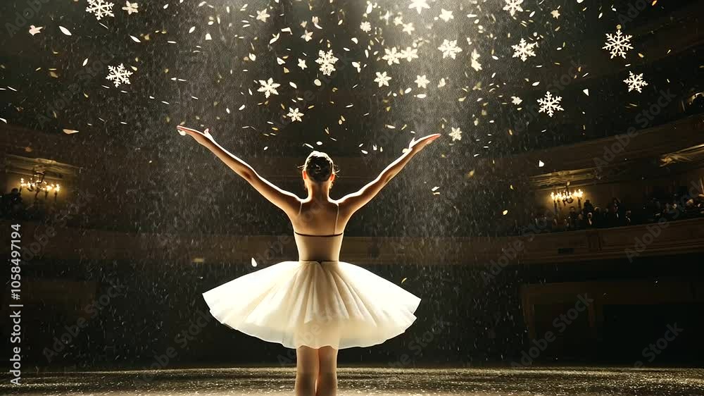 1_Ballet Dancer Performing The Nutcracker in Holiday Theater Setting 1_Ballet Dancer Performing The Nutcracker in Holiday Theater Setting