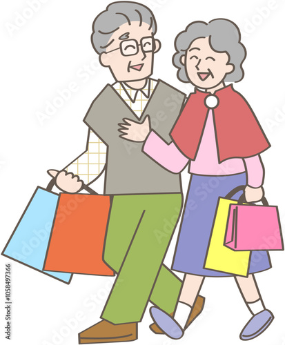 買い物中の夫婦