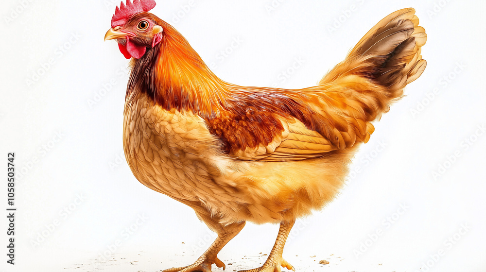 Fototapeta premium Rustic Beauty A Graceful Hen in Full Feathered Glory 