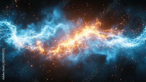 Electrical plasmpower is depicted through crackling blue and white energy fusion, symbolizing high-energy transmission