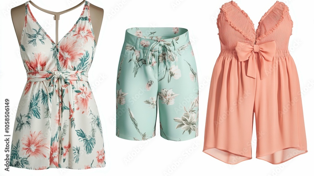 Obraz premium Casual Spring Outfit with Floral Pastels for Sunny Days