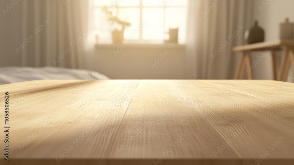 Tranquil Morning Light Brown Wooden Table in Cozy Bedroom with Sunlit Bokeh for Thanksgiving and New Years Day Themes Tranquil Morning Light Brown Wooden Table in Cozy Bedroom with Sunlit Bokeh for Thanksgiving and New Years Day Themes