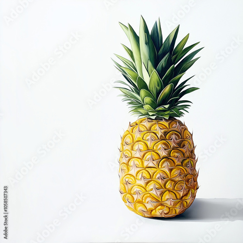 Tropical Freshness A Vibrant Pineapple for Health Themes
 photo