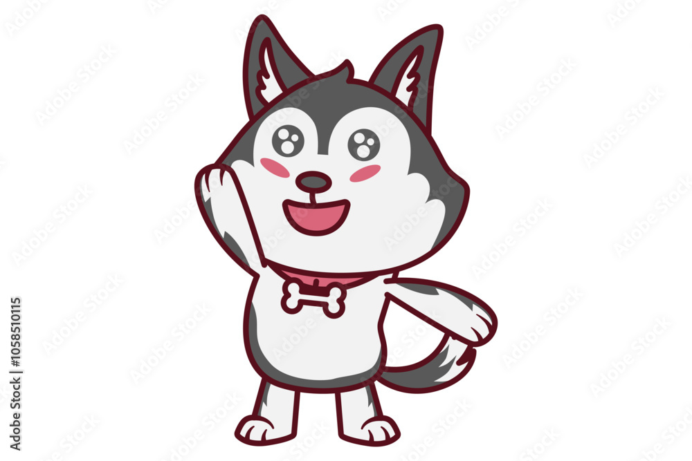 Cute Dog Raise Hand Illustration Cute Dog Raise Hand Illustration
