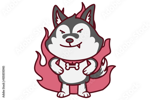 Cute Dog with Evil Expression Illustration