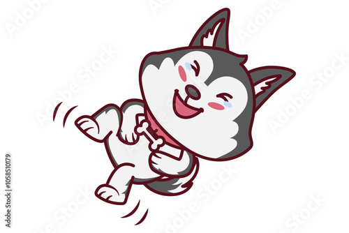 Cute Laughing Dog Illustration