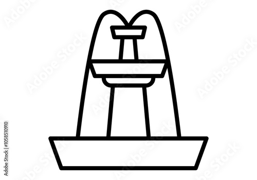 Icono negro de fuente clásica con agua