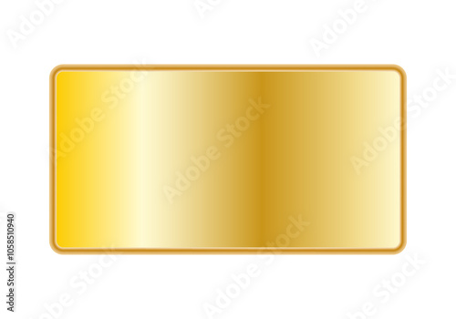 Placa metálica dorada de oro
