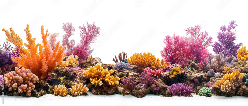 Obraz premium coral reef on isolated white background. coral reef for decoration