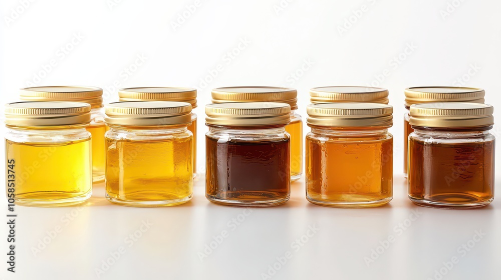Cream Products. An array of different cream products in small jars on a clean white background. Cream Products. An array of different cream products in small jars on a clean white background.