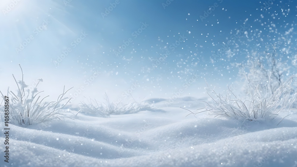 Soft winter background with blue and white dust particles, creating a frosty glow. AI-generated. Soft winter background with blue and white dust particles, creating a frosty glow. AI-generated.