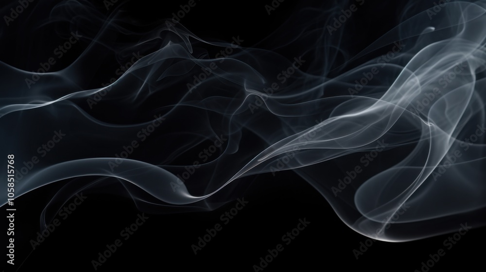 Dynamic Abstract Smoke Waves on Black Background Dynamic Abstract Smoke Waves on Black Background