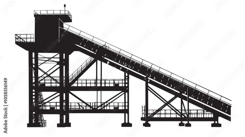 Conveyor belt silhouette isolated on white background Conveyor belt silhouette isolated on white background