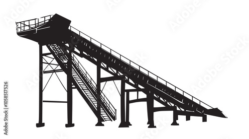 Conveyor belt silhouette isolated on white background