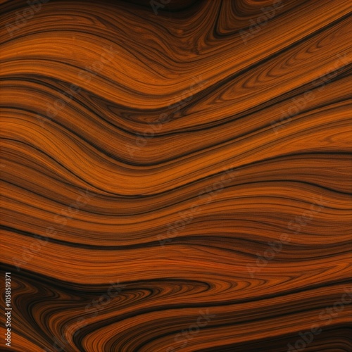 Rich mahogany wood texture with swirling grain patterns. Warm cinnamon brown stained background for luxury design concepts