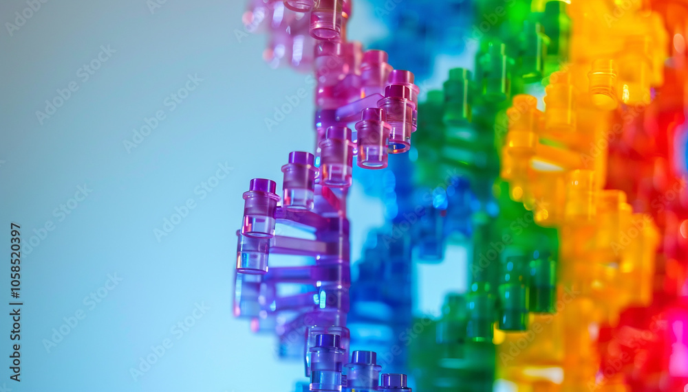 Fototapeta premium Construction set DNA molecule structure close-up