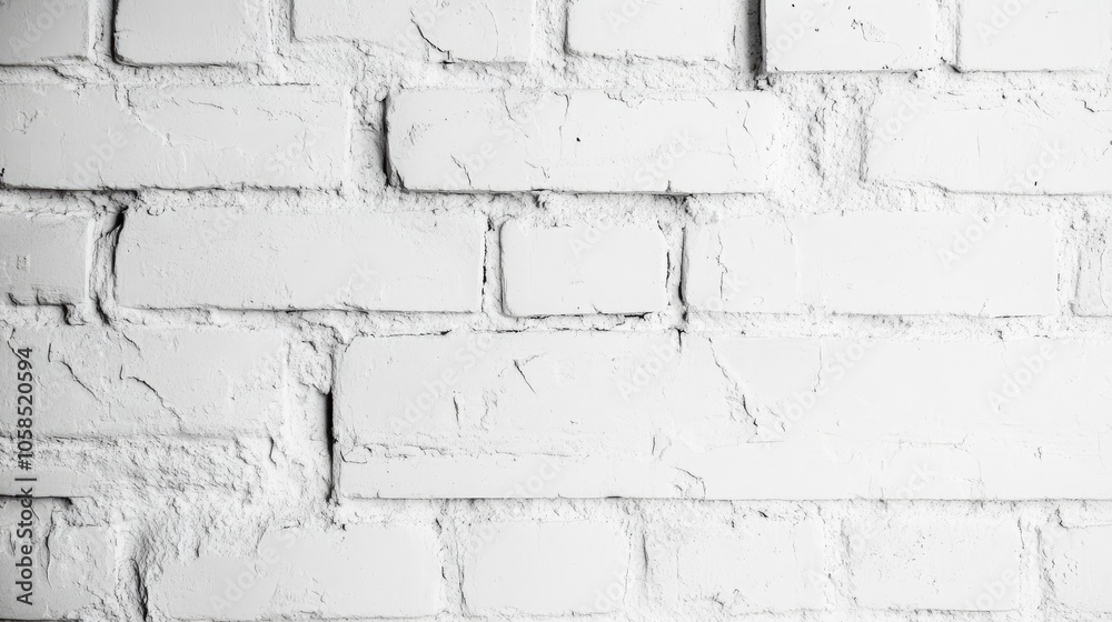 Fototapeta premium Light-toned white brick wall texture creates a visually appealing background, perfect for various design needs. The white brick wall texture offers a clean and modern aesthetic with ample copy space.