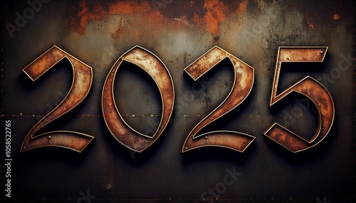 2025 industrial with vintage typography style for New Year photo