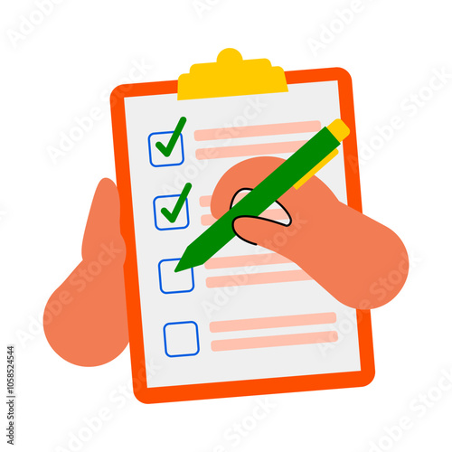 Business Hand Illustration 1 Hand Holding Clip Board