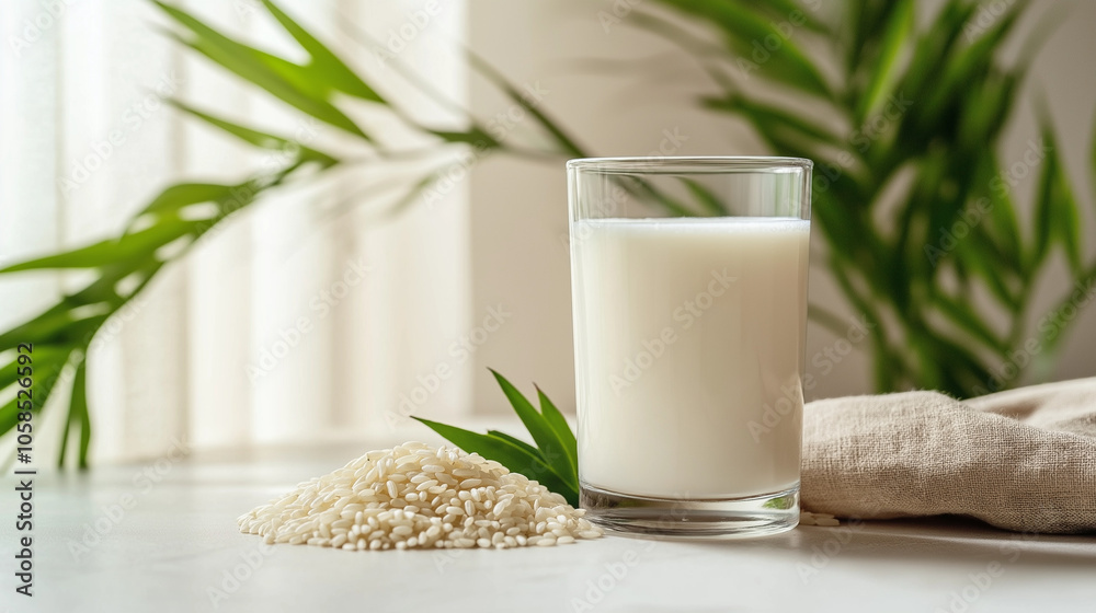 Pure Nutrition A Glass of Milk with Natural Grains and Greenery
Pure Nutrition A Glass of Milk with Natural Grains and Greenery