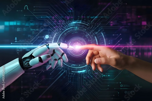 The Future of AI and Robots Digital Transformation
High-Tech Innovation Platform Big Data Network Fundamentals
Future Machine Learning Concepts
Human-Robot Connection
AI World Science Fiction
