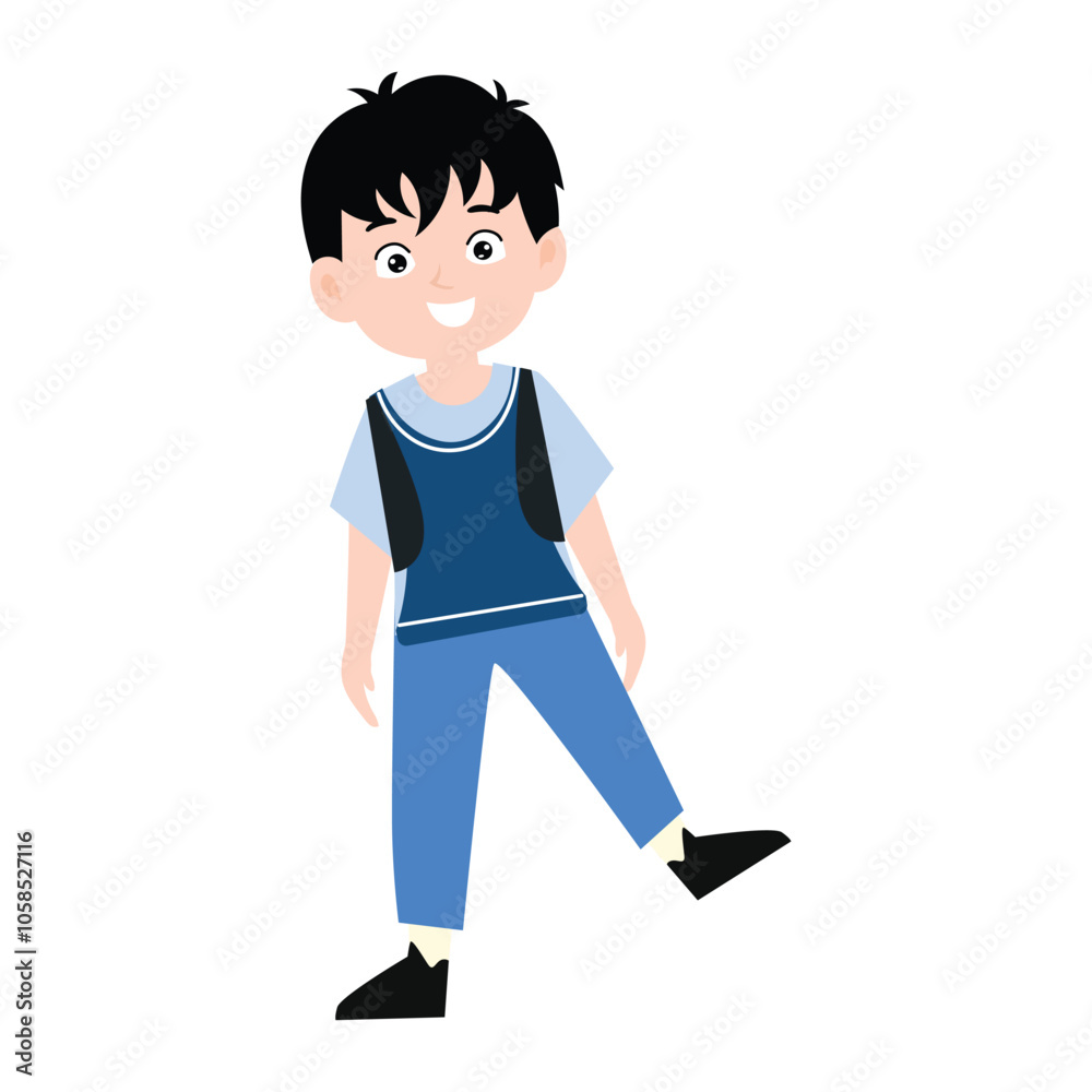 funny little boy is crying, and posing with his hands folded on his waist.School kids collection. Group of cartoon multinational children in school uniform, standing with books and school bags. Isolat funny little boy is crying, and posing with his hands folded on his waist.School kids collection. Group of cartoon multinational children in school uniform, standing with books and school bags. Isolat