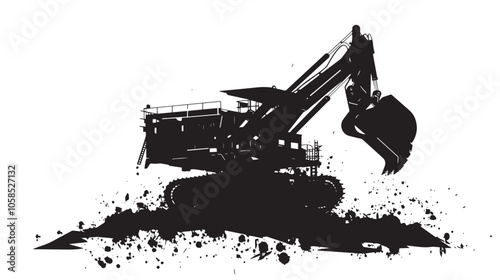  Crusher silhouette isolated on white background