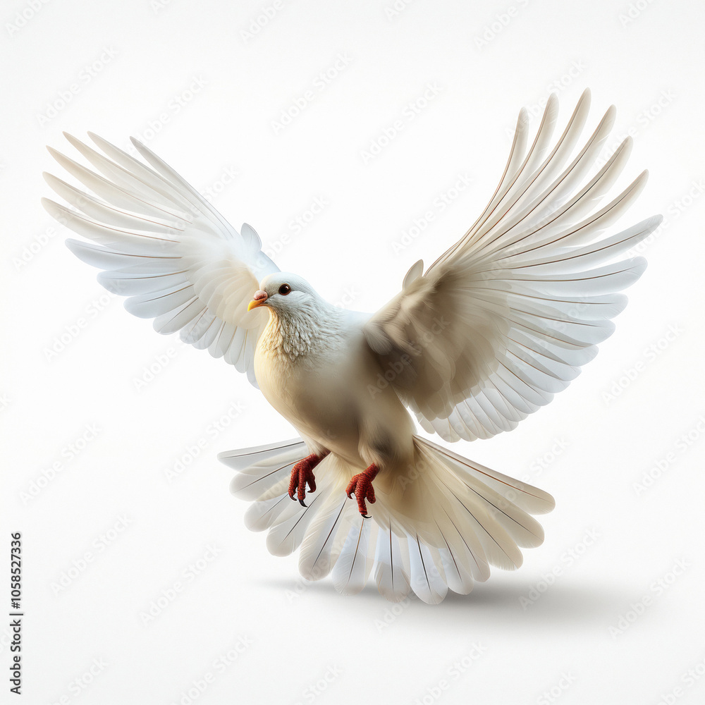 Fototapeta premium pigeon flying on white background