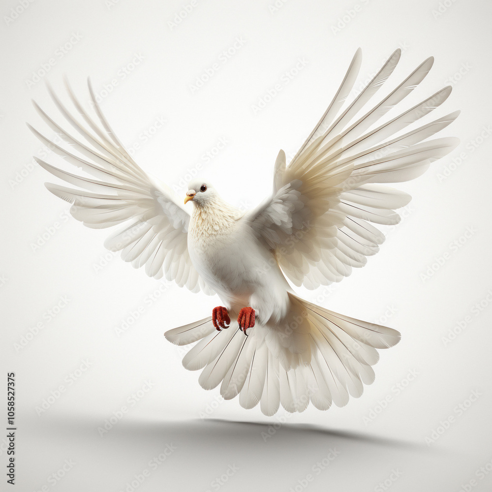 Obraz premium pigeon flying on white background