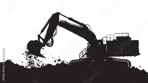  Crusher silhouette isolated on white background
