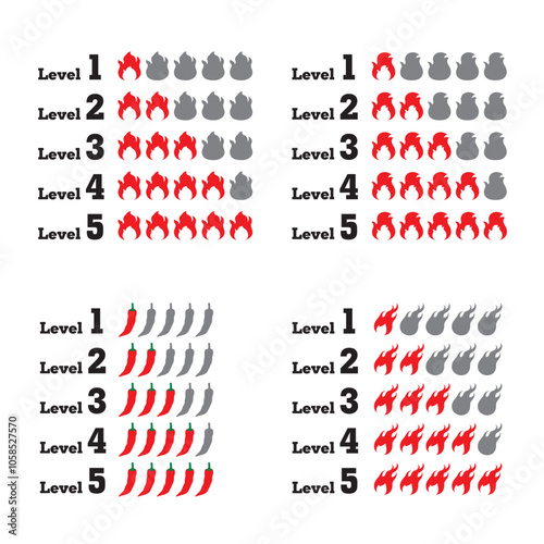 辛さレベルのアイコンA　辛さ指数　段階　ランク