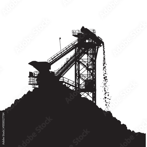  Crusher silhouette isolated on white background