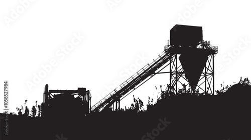  Crusher silhouette isolated on white background