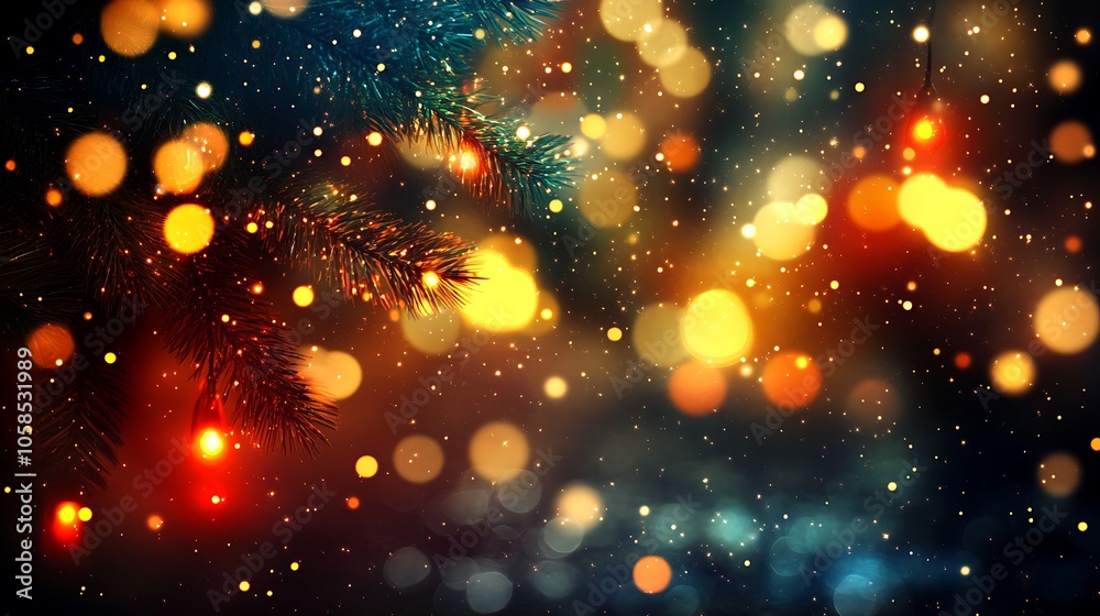 Obraz premium Christmas Lights Background Minimalist White Background with Space for Text