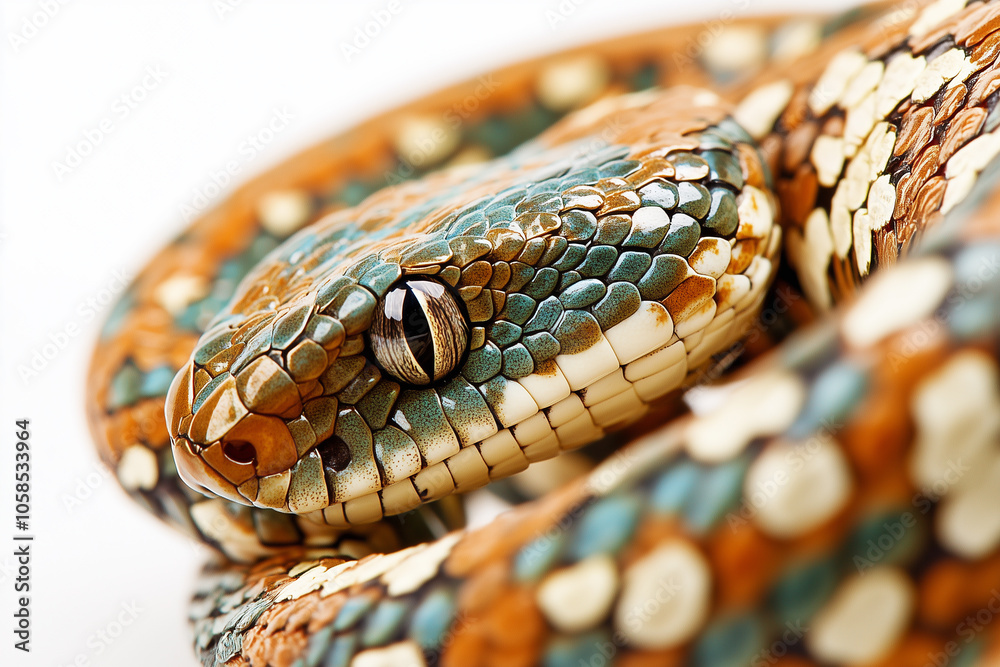 Snake closeup portrait, Year of the snake concept, New Year 2025, Copy Space Snake closeup portrait, Year of the snake concept, New Year 2025, Copy Space