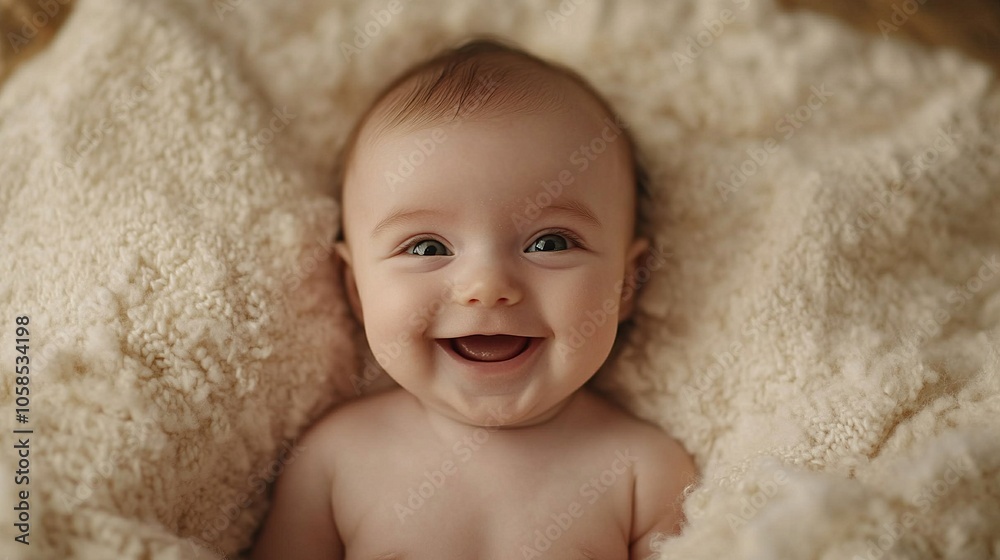 Portrait of a cute smiling newborn baby Portrait of a cute smiling newborn baby