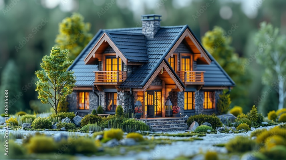 3d illustration of a newly built luxury home 3d illustration of a newly built luxury home