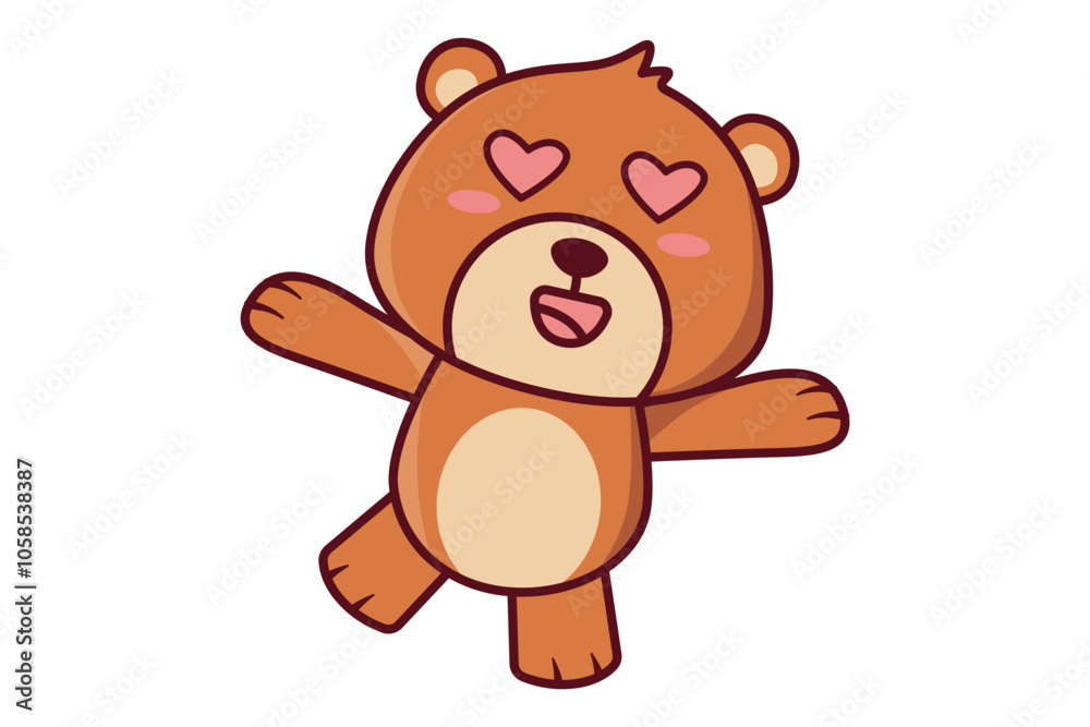 Cute Bear With Loving Eyes Illustration Cute Bear With Loving Eyes Illustration