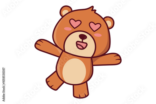 Cute Bear With Loving Eyes Illustration