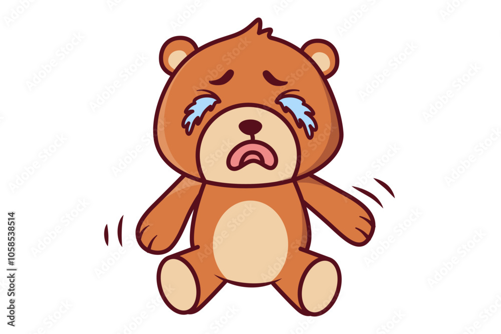 Obraz premium Cute Crying Bear Illustration
