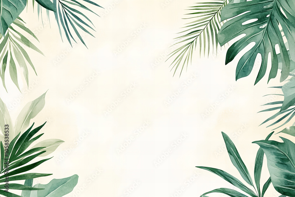 Elegant Green Foliage on Natural Background with Ample Copy Space – Minimalist Botanical Design Perfect for Text Placement and Eco-Friendly Concepts Elegant Green Foliage on Natural Background with Ample Copy Space – Minimalist Botanical Design Perfect for Text Placement and Eco-Friendly Concepts