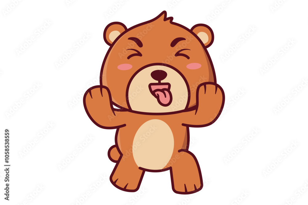 Cute Bear Is Sticking Out its Tongue Illustration Cute Bear Is Sticking Out its Tongue Illustration