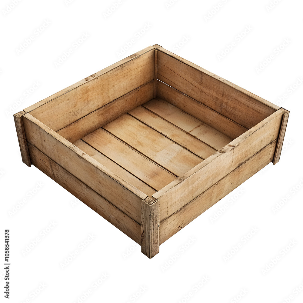 Empty Wooden Cardboard Box in Open and Closed Positions on Transparent Background Empty Wooden Cardboard Box in Open and Closed Positions on Transparent Background