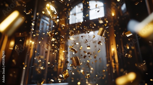 3D Gold Confetti That Floats Down to Celebrate