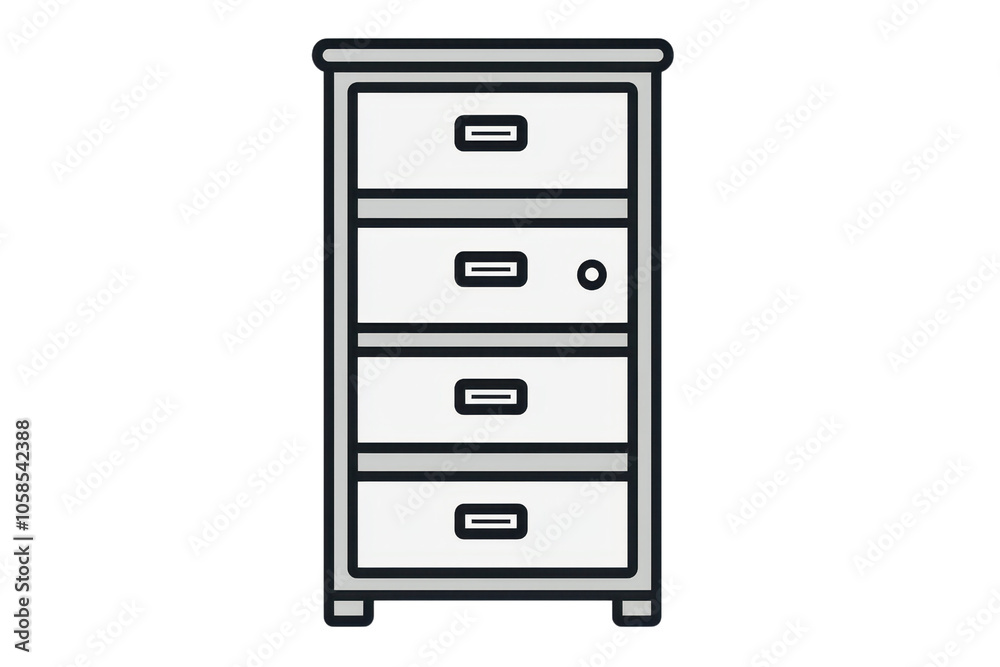 Illustration of a simple wooden cabinet with four drawers, perfect for organizing home or office spaces. Minimalist and efficient design. Illustration of a simple wooden cabinet with four drawers, perfect for organizing home or office spaces. Minimalist and efficient design.
