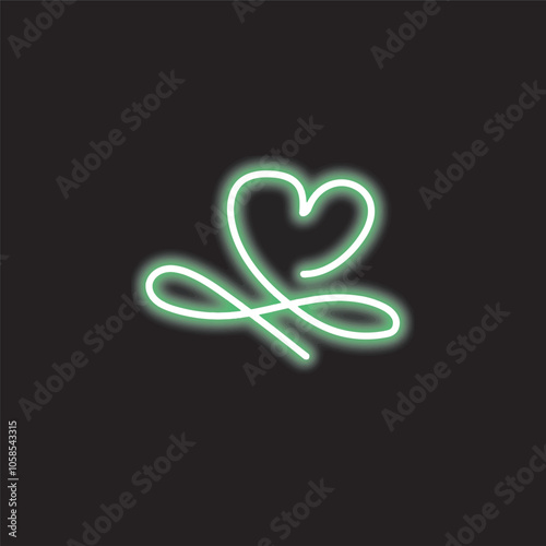 
love neon isolated on black background. love icon with glowing neon lines. Vector illustration.