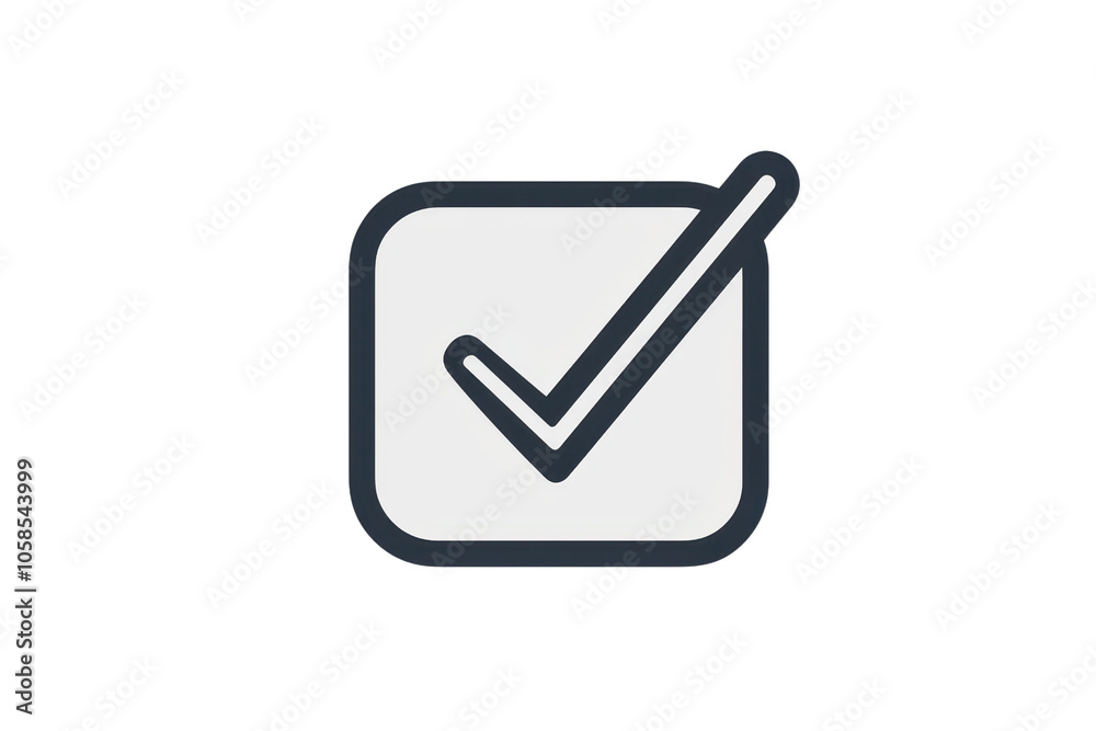Minimalist checkbox icon with a sleek design, symbolizing completion and approval in digital formats. Perfect for UI/UX and web design. Minimalist checkbox icon with a sleek design, symbolizing completion and approval in digital formats. Perfect for UI/UX and web design.
