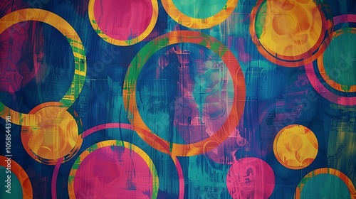 A playful digital background featuring overlapping circles in various bright colors, giving a fun and energetic vibe.